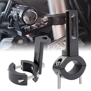 2x Motorcycle Bike Fork Bracket Spot Fog Driving Head Light Lamp Clamp Holder - Picture 1 of 9