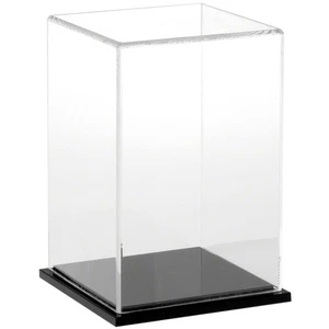 Plymor Clear Acrylic Display Case with Black Base, 4" W x 4" D x 6" H - Picture 1 of 1