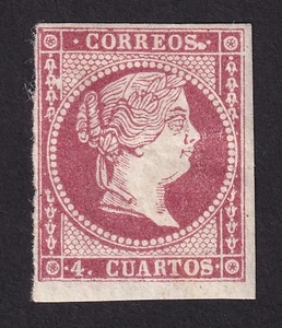 1855 -56 Spain 4 Cuartos - Queen Isabella II Very Nice Genuine Stamp 1136/8/11-4 - Picture 1 of 3
