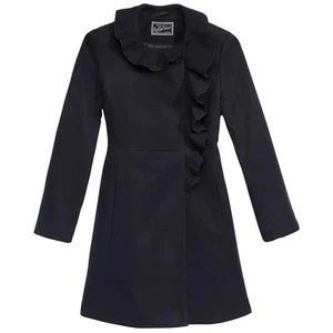 NWT Rothchild ruffle wool dress jacket coat XL 16 Midnight  - Picture 1 of 14