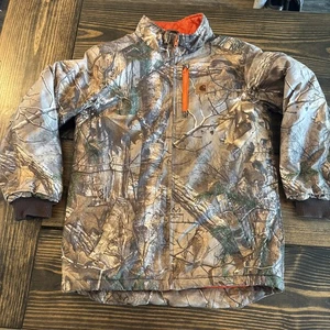Carhartt Realtree Camo Zip Up  Jacket Kids Large 14-16 Orange Insulated - Picture 1 of 9