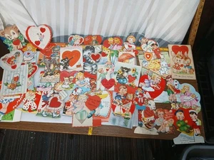 LOT 40 antike Valentinstag Karten animiert seltsam oben ohne Amor neu - Bild 1 von 6