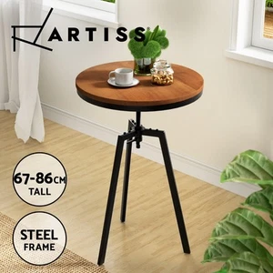Artiss Bar Table Vintage Dining Retro Industrial Metal Wooden Café Coffee - Picture 1 of 9