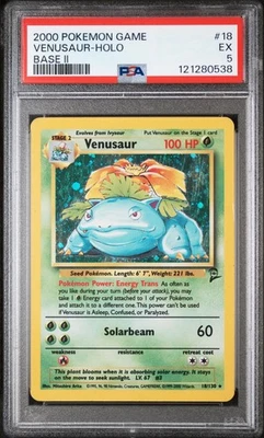 2000 Pokemon Base Set 2 Holo Venusaur #18 PSA 5 - Image 1 of 2