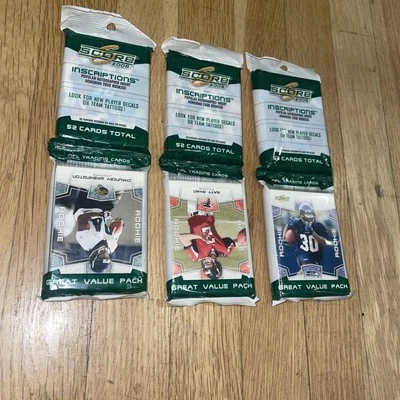 2008 SCORE Inscriptions Football  Retail Value Hangar Pack Lot Of 3 150+ Cards  - Image 1 of 4