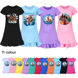 Kids Girls Moana Sleepwear Dress Kids Pyjamas Nightdress Nightwear Pjs 2-11 Year - Picture 1 of 61