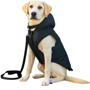 Gap Dog Jacket Puffer Vest with Hood Winter Warm Coat Black New Size Large - Picture 1 of 8