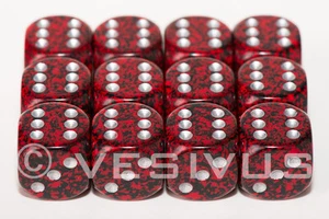 DICE Chessex Speckled VOLCANO RED with SILVER Block 12d6 Set 25744 D&D RPG Game - Picture 1 of 1