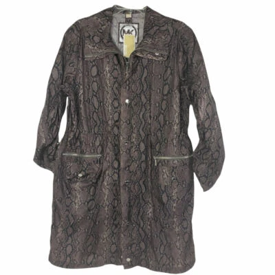 Michael Kors 女式 M 轻质长夹克蛇纹印花风衣 — 第 1/4 张图片