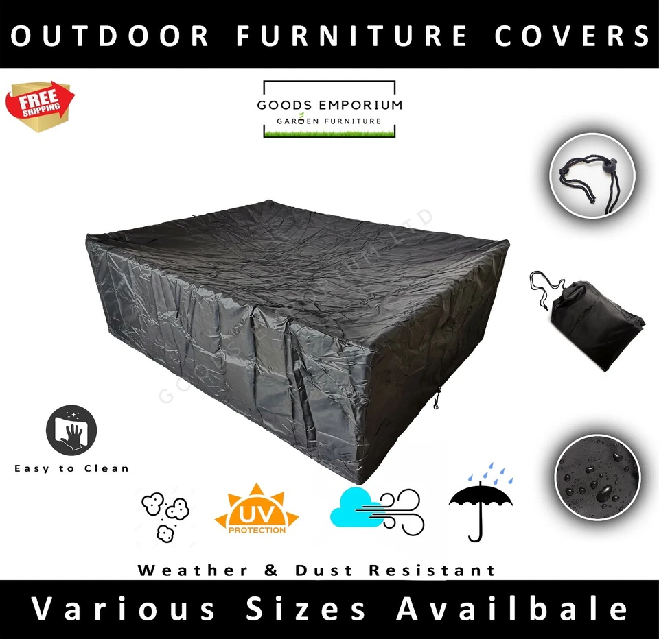 GOODS EMPORIUM Heavy Duty Waterproof Garden Patio Furniture rain Cover Rattan sofa Cube Outdoor
