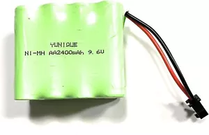 9.6V 2400mAh Ni-MH AA Rechargeable Battery with SM-2P 2P Plug for RC car truck - Picture 1 of 4