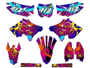 2001-2014 fits POLISPORT RESTYLE (RMZ STYLE) RM 250 ZANY Pink Senge Graphics ... - Bild 1 von 10