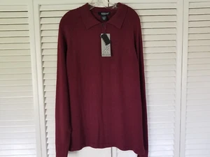 Slates By Dockers Brand Men's Burgandy Shirt Long Sleeve Size L Silk/Cotton NWT - Picture 1 of 7