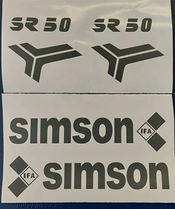 SIMSON SR50 Aufklebersatz Roller DDR Tankaufkleber Aufkleber 1634 DG matt - Bild 1 von 1