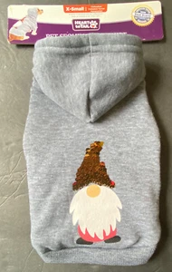 Dog Jacket Heart to Tail Gnome Poodle Hoodie Grey Pet Fleece Sweatshirt XS Coat - Picture 1 of 6