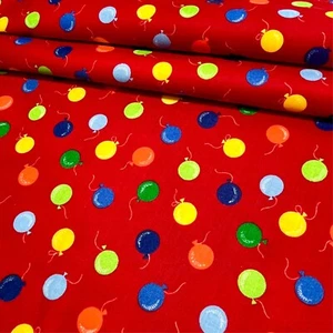 Bright Balloons Fabric Cranston Print Works VIP Cotton 1 1/3 YARDS Vintage OOP - Picture 1 of 10