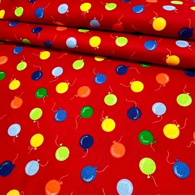 Bright Balloons Fabric Cranston Print Works VIP Cotton 1 1/3 YARDS Vintage OOP - Image 1 of 4