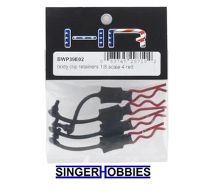 Hot Racing BWP39E02 1/8 Body Clip Retainers (Red) (4) NEW IN PACKAGE HH - Picture 1 of 2