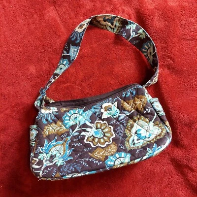 Jordan Accessories NYC Floral Multicolor Acolchado Bolso de Mano Marrón Azul Cartera Foto 1 de 4