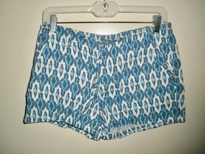 #1147 Pantalones Cortos Gap Para Mujer Talla 4 Azul Blanco Tablero Cordón Nuevo Con Etiquetas Mezcla de Lino Foto 1 de 4