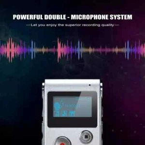 Portable Digital Voice Recorder 8GB Audio Dictaphone MP3 LCD Silver - Picture 1 of 7
