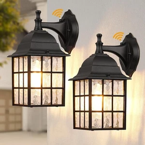 2-Pack Dusk to Dawn Outdoor Wall Lights, Sensor Exterior Light Fixtures, - Picture 1 of 8