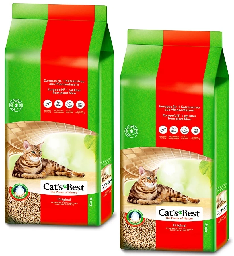 CAT'S BEST ORIGINAL Katzenstreu 2 x 40L Klumpstreu SPARPACK (2 x 17,2kg)