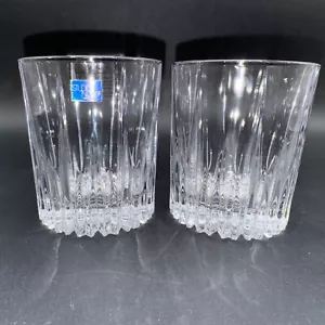 2 Mikasa Studio Nova Artic Lights Double Old Fashioned Barware Vertical Cut - Picture 1 of 11