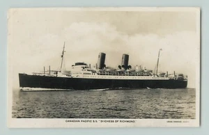 Postcard RPPC CANADIAN PACIFIC 'DUCHESS OF RICHMOND' OCEAN LINER BUILT IN 1928 - Picture 1 of 2