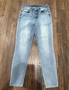 Denim Judy blu vita alta leggero lavaggio candeggina vestibilità rilassata 82336 taglia 7/28 usato in ottime condizioni - Foto 1 di 5