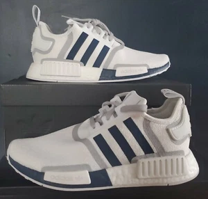 NEW AUTHENTIC ADIDAS ORIGINALS NMD_R1 "WHITE CREW NAVY"  SHOES US 8 - Picture 1 of 4