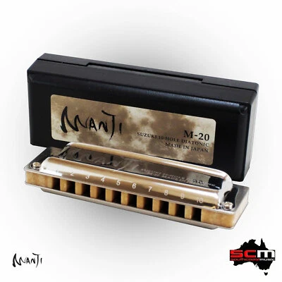 SUZUKI Harmonica Manji M20C PRO Diatonic 10 Hole 20 Reed Made in Japan Free P+H - Image 1 of 4