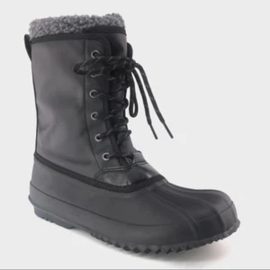 NEW! Mens Black Winter Water-Resistant Snow Boots, Goodfellow - Picture 1 of 6