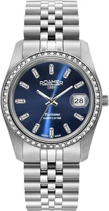 Roamer 853858 41 49 20 Positano blue silver Stainless Steel Women's Watch NEW - Picture 1 of 6