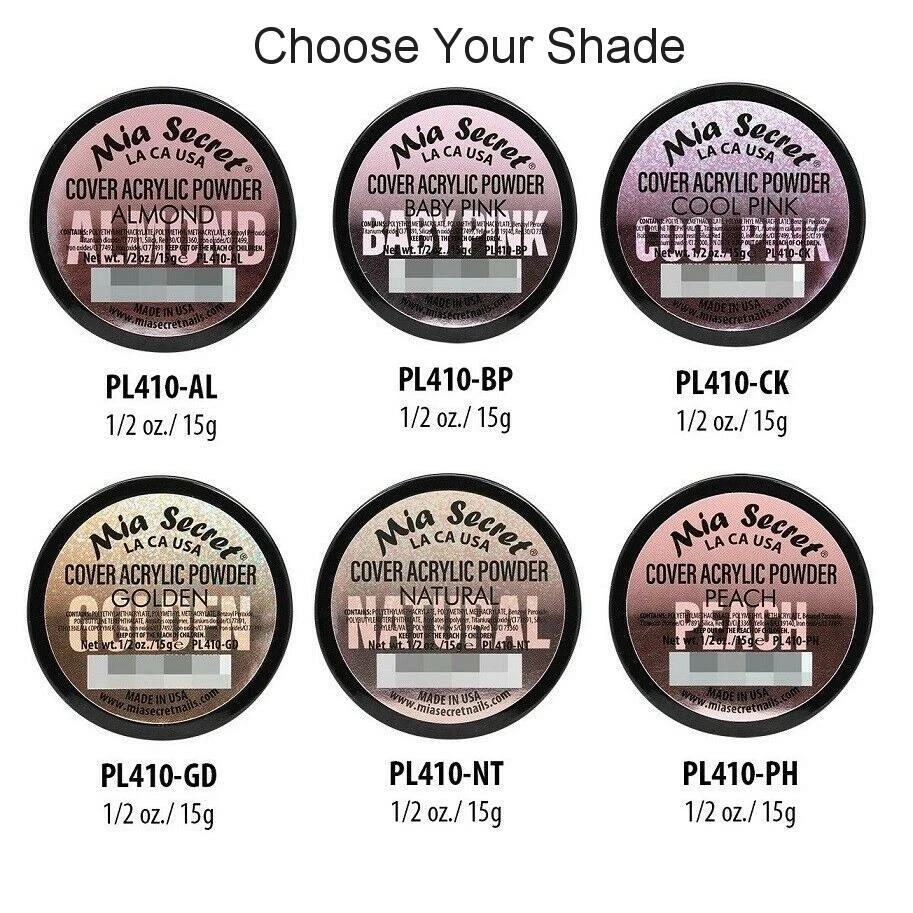 Mia Secret Cover Polvo Acrílico Almendra Bebé Fresco Rosa Natural Dorado Melocotón 1/2oz Foto 1 de 1