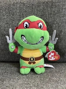 TY Beanie Babies 2017 Teenage Mutant Ninja Turtles Raphael Red Mask 6" Plush - Picture 1 of 4