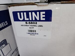 ULINE S-6802 4x6 Direct Thermal Labels - Box of 12x (1"core)