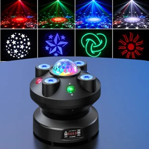 Disco Light Laser Strobe Beam Party Bar Magic Ball Gobo DMX512 Stage Lighting - Picture 1 of 13
