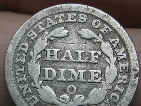 1852 O Seated Liberty Half Dime- VG Details Cover