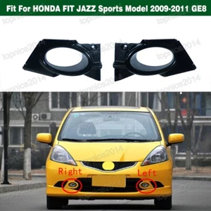 Pair Bumper Fog Light Covers Bezel For Honda Fit Jazz Sports Model 2009-2011 GE8 - Picture 1 of 7