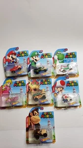 2017 Mattel Nintendo Hot Wheels Super Mario Character Cars Complete Set 1-7 - Picture 1 of 13