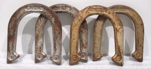 Vintage RODEO Brand Pitching Throwing Horseshoes Set Of Four - Picture 1 of 2