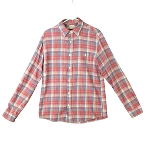 Faherty Flannel Shirt Men M Button-Up Long Sleeve Plaid Soft Stretch Red - Picture 1 of 11