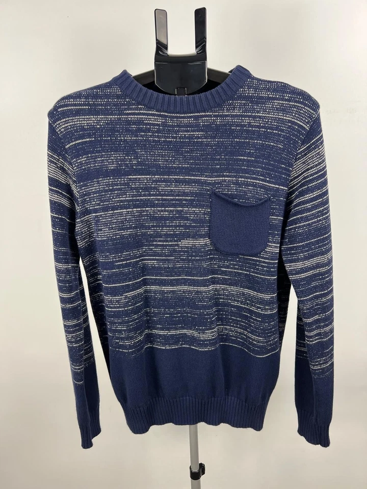 Oliver Spencer Men's Navy Striped 100% Cotton Jumper Sweater S - image 1 of 4