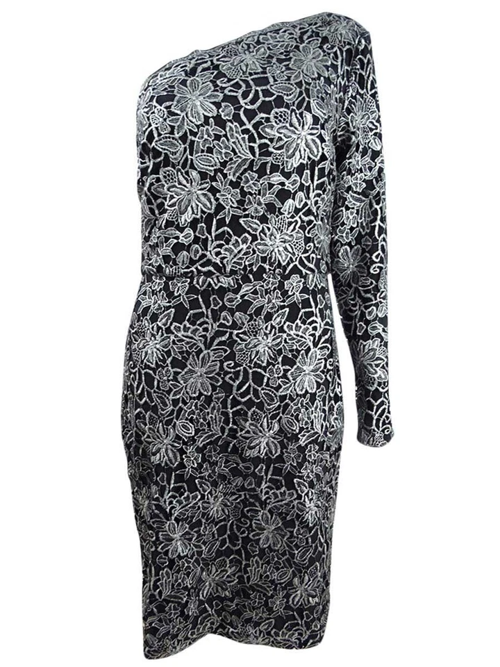 Lauren Ralph Lauren Womens Black Floral Mini Party Cocktail Dress 6 3135