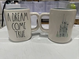 2 Rae Dunn Ceramic Cinderella Castle Mug A Dream Come True Disney World * - Picture 1 of 7
