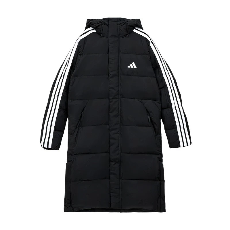 Adidas 3S Long Down Coat Men's Sports Padded Jacket Winter Top AsiaFit JZ8731 - Image 1 of 4