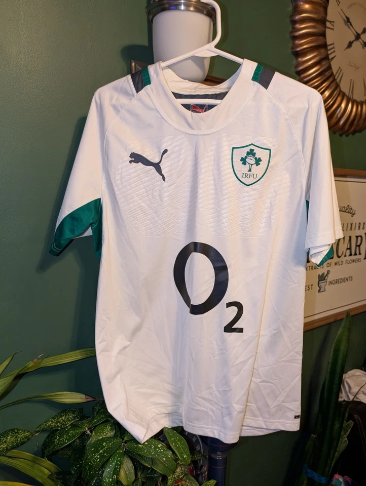 IRISH IRFU RUGBY JERSEY SHIRT AWAY HOME Y2K SOCCER PUMA WALES VINTAGE Large - Image 1 of 4