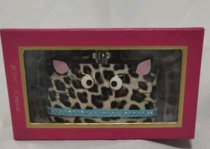 Betsey Johnson Leopard Kätzchen Katze Flachmann Geschenkbox silberfarben - Bild 1 von 9