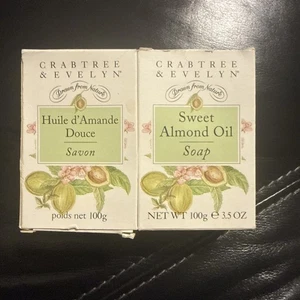 Lot of 2 new I Vintage Crabtree & Evelyn Sweet Almond Oil Soap 3.5 oz New in Box - Picture 1 of 5